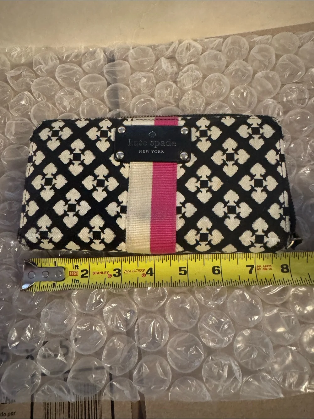 adidas Black & White Patterned Phone Wallet with Pink Accent Stripe